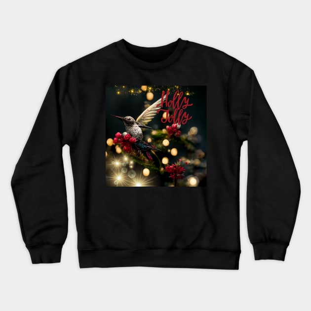 Holly Jolly - Christmas Hummingbird Crewneck Sweatshirt by Design-by-Evita